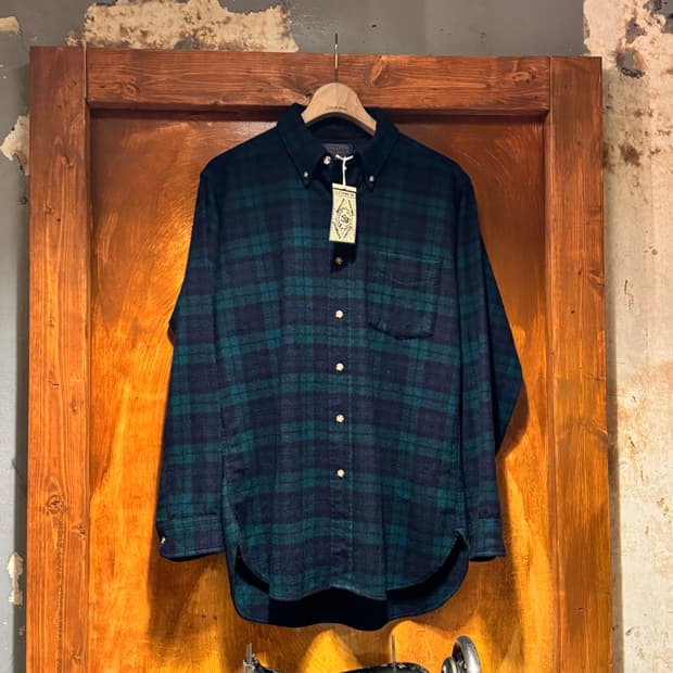 70s 펜들턴 울플란넬 타탄체크셔츠 (M)