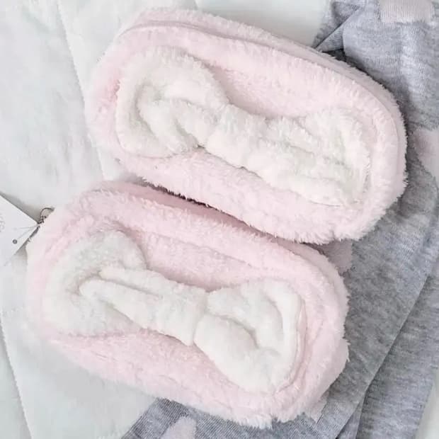 Lizlisa 리즈리사 왕리본 후와후와 파우치 흰핑 히메 빈티지