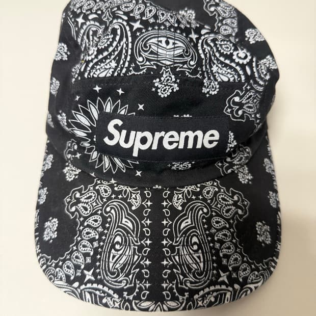 21ss 슈프림 반다나 캠프캡 블랙