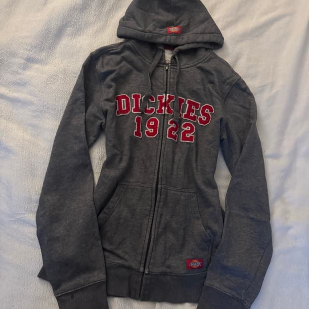 디키즈 차콜 + 버건디패치 후드집업