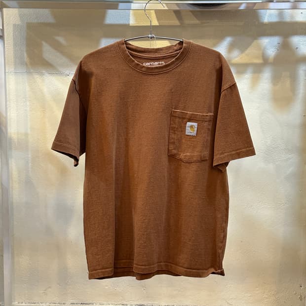 칼하트 포켓 반팔 티셔츠 브라운 L