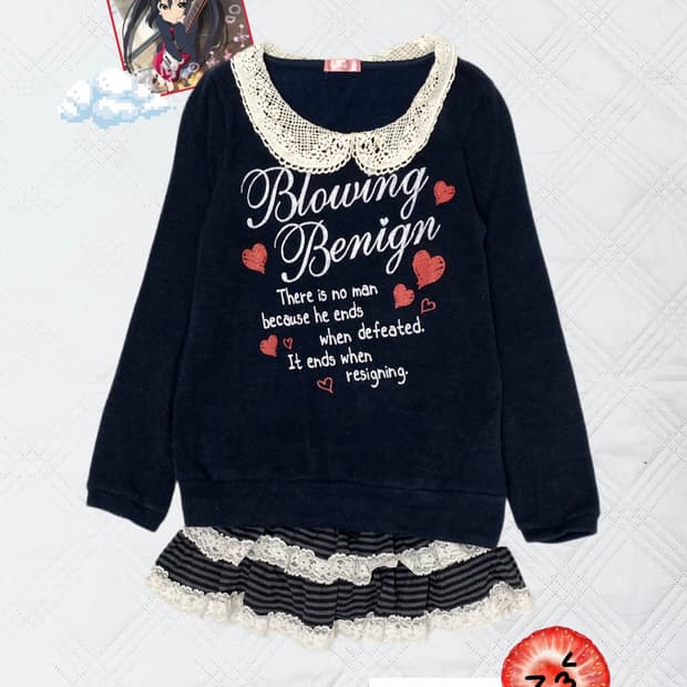 ꒰ঌ 조지후쿠 딥네이비 로걀 탑 ໒꒱