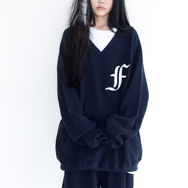 샵페어리 waffle boxy MTM navy