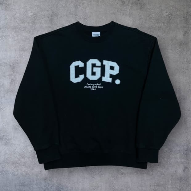 코드그라피 빅로고 블랙 맨투맨