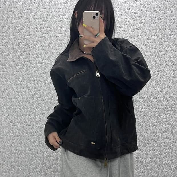 라퍼지스토어 빈티지 코듀로이 카라 데미지 워크 자켓 S C07484