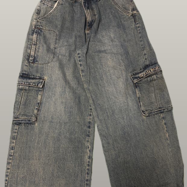 스컬프터 카고 애시드 바지