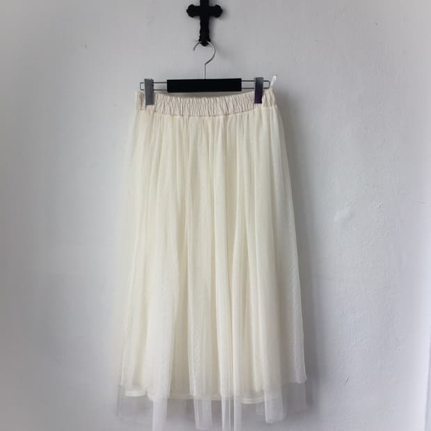 Dot pattern sha long skirt
