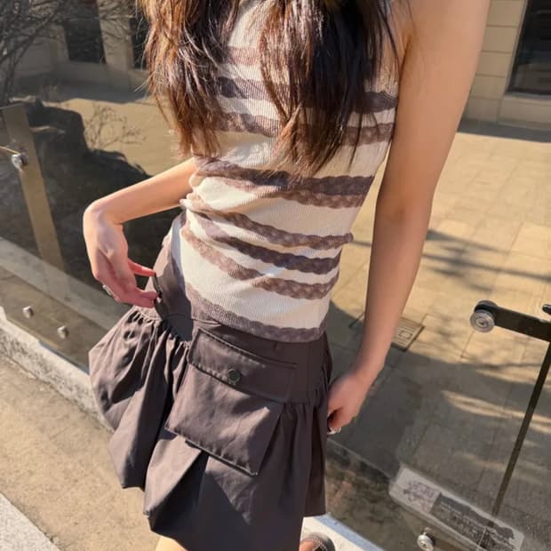 앤더슨벨> CARGO BALLOON SKIRT(CHARCOAL)