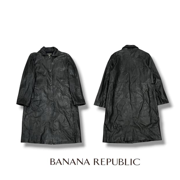 바나나리퍼블릭 레더 롱코트 s08606