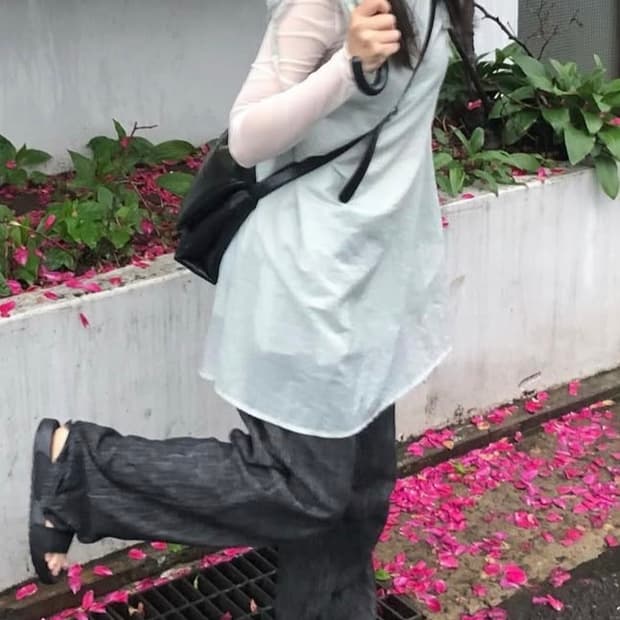 레이어드 나일론 원피스