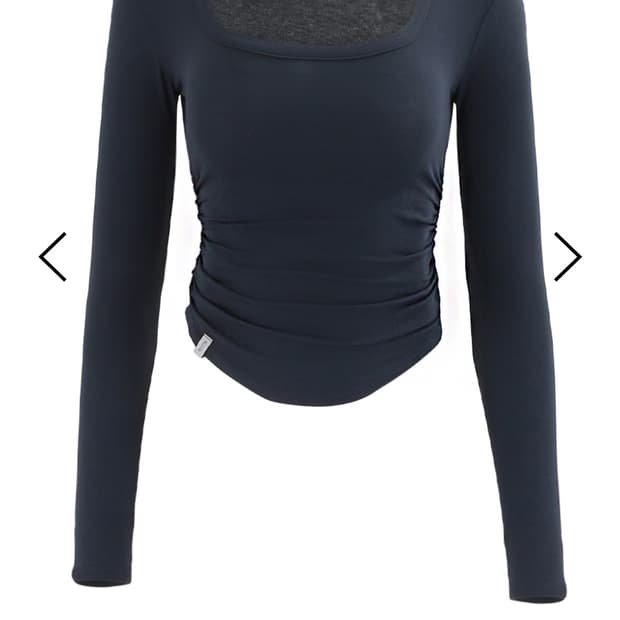 킴서울 사이드 셔링 롱 슬리브 네이비