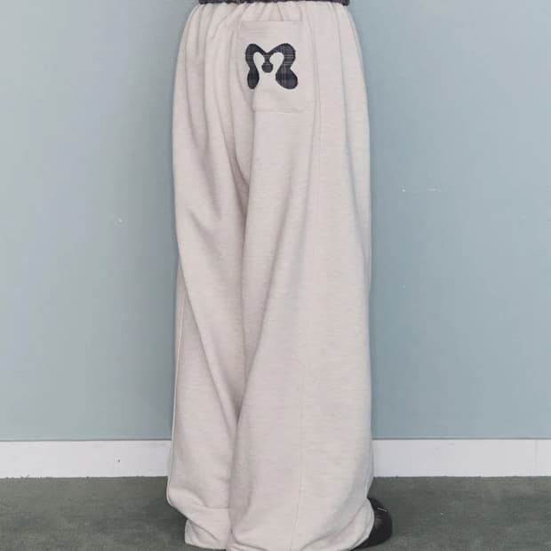 미레코 check contrast sweat pt 오트밀