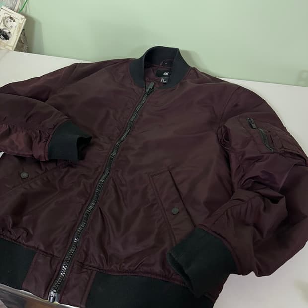 M 100 흐앤므 H&M 딥레드 MA1 항공자켓