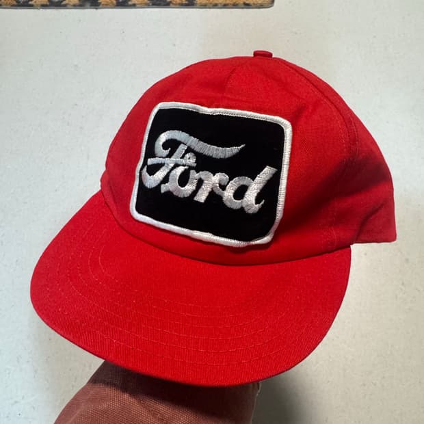 70~80s ford 트러커캡 볼캡 스냅백 레드 made in usa