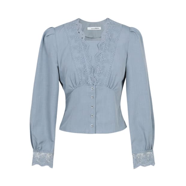 로엠 roem 레이스넥 블라우스