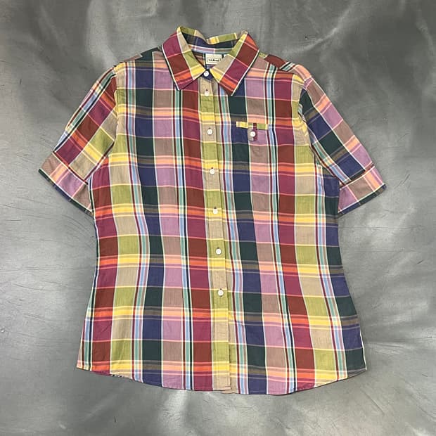  엘엘빈 체크 하프 셔츠 y15940