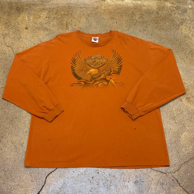 레어 10s 미국 빈티지 할리데이비슨 이글 롱슬리브 긴팔티