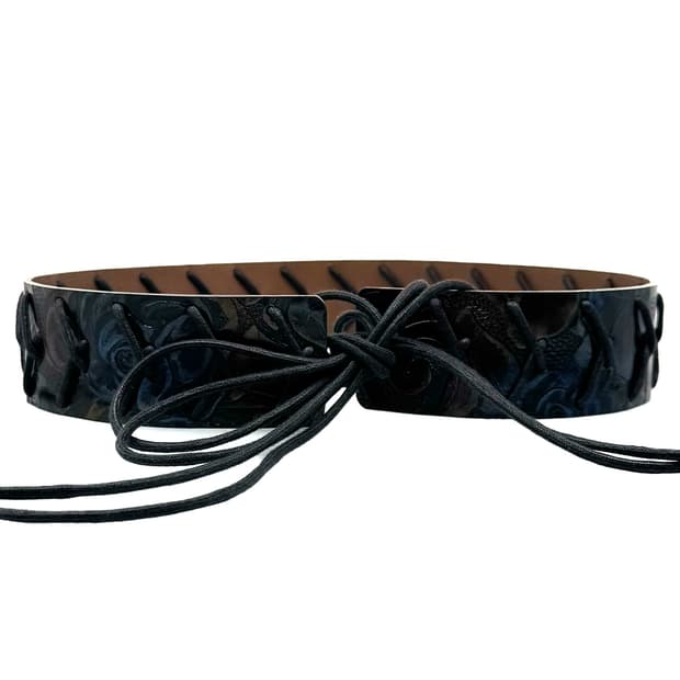 Vintage Leather Caving Belt/ Os