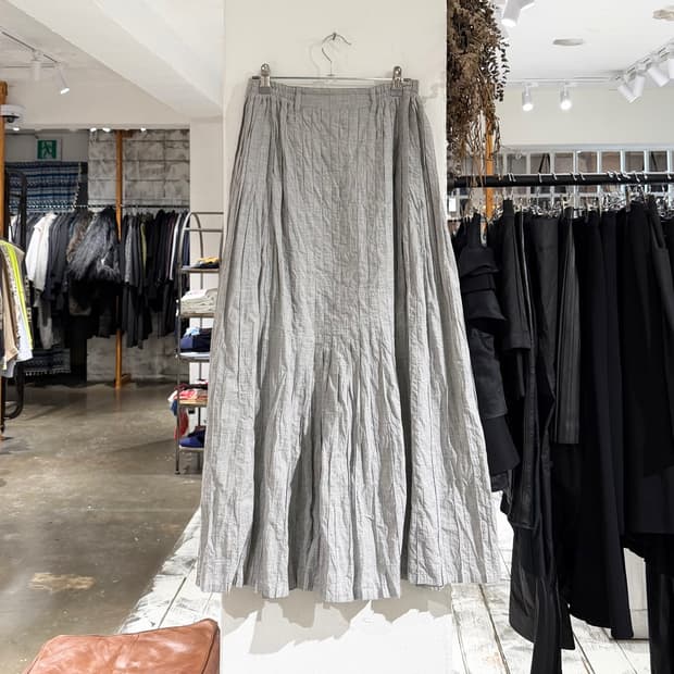 하이 스포르팅 기어 그레이 플리츠 롱 스커트