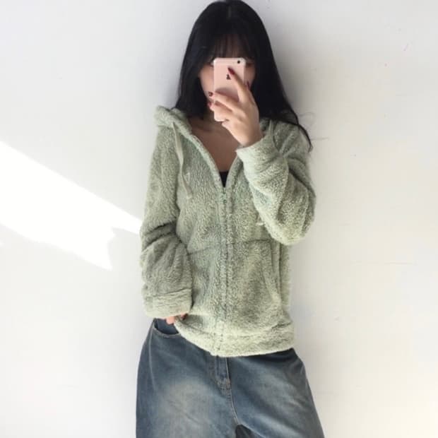 게스 쉐르파 후드집업