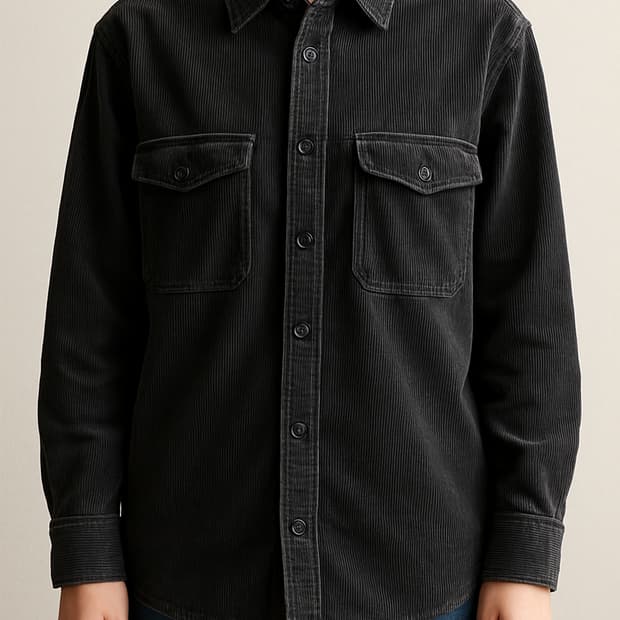 유니클로 차콜 코듀로이 겨울셔츠자켓 M 키작녀핏(소매길이 56cm로 수선