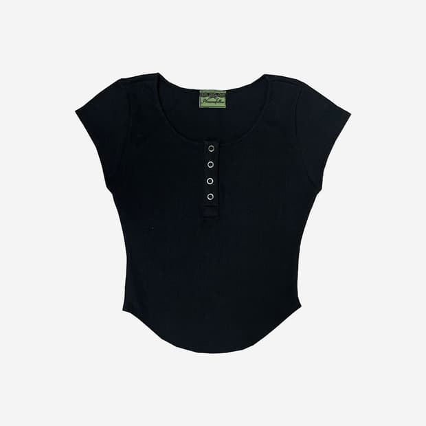 플리즈노팔로우 제니 스냅 탑 블랙