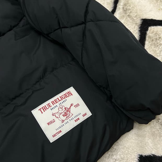 [L]트루릴리전 다이아몬드 퀄팅 빅카라 헤비패딩/블랙