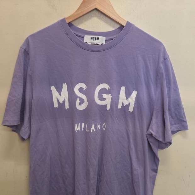(L)MSGM 밀라노 퍼플 반팔티