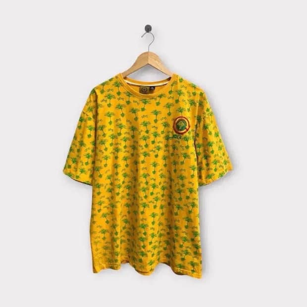 LRG 녹색 나무 패턴 아메카지 티셔츠 2XL
