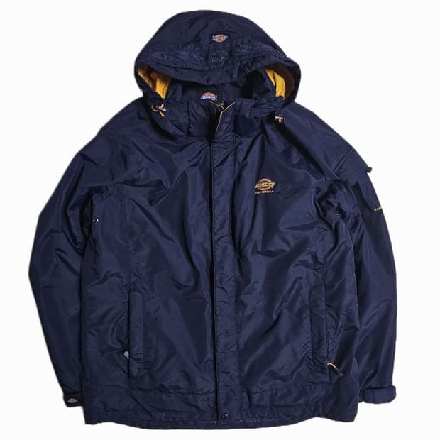 아메카지 워크웨어 디키즈 후드 바람막이 워크 자켓 네이비 L