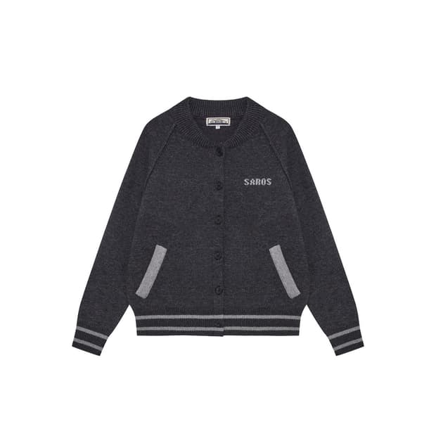 사로스 saros 니트 가디건 차콜 