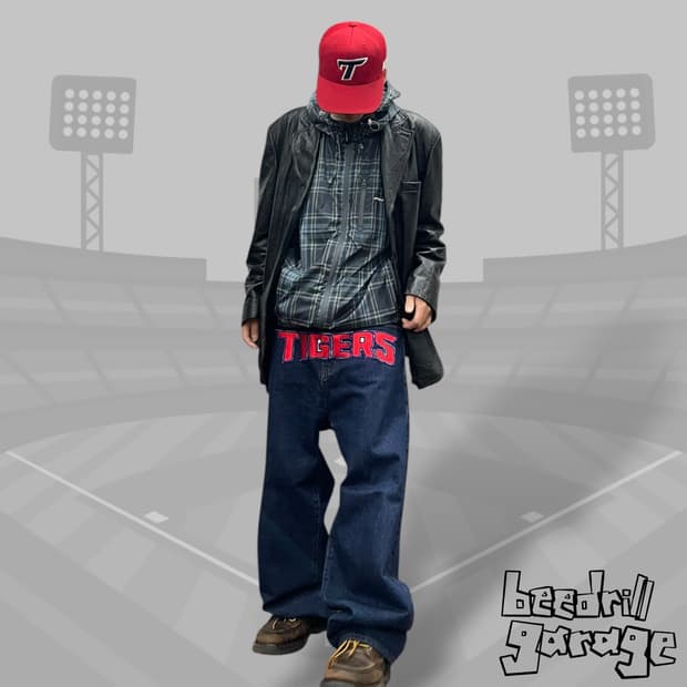 비슬로우 기아 타이거즈 커스텀 셀비지 데님팬츠