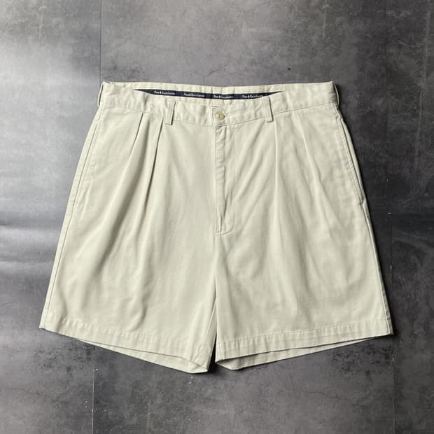 RALPH LAUREN 랄프로렌 아이보리 핀턱 코튼 하프팬츠 A01044