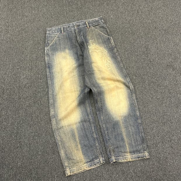 조커 올드스쿨 스트릿 워싱 힙합 데님팬츠