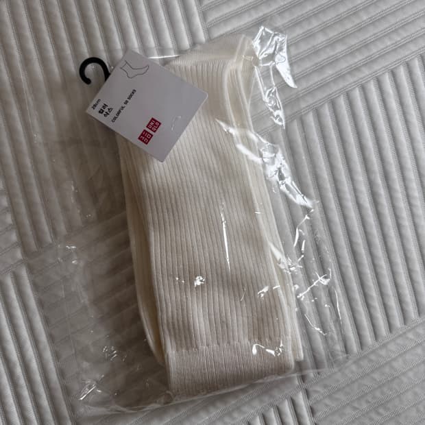 [새상품] 2900원 유니클로 컬러 삭스 화이트 28cm (27-29)