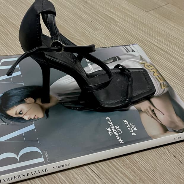 Mango 10cm 스트랩 샌들힐 37