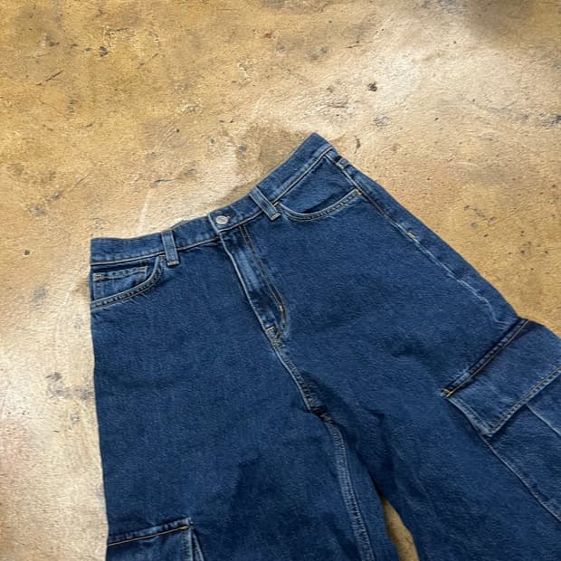 [정품/26] 코스 블루 데님 카고 와이드 팬츠 b19