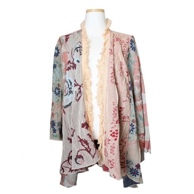 겐조 쇼라인 베이지 레이스 가디건 55 77