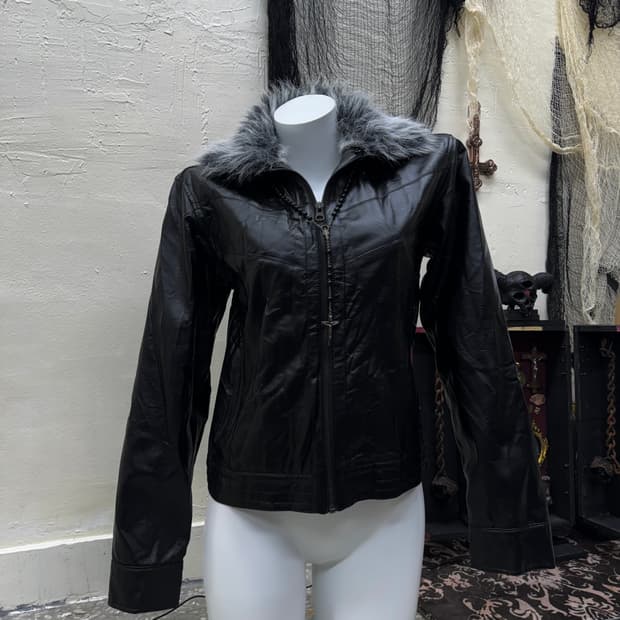 Agate 00s vkei trimming fur faux leather