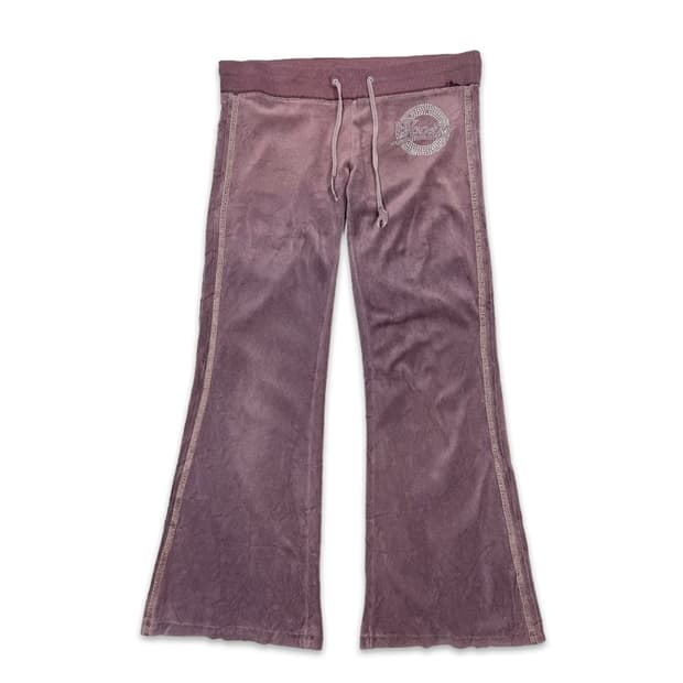 빈티지 퍼플 벨벳 로우라이즈 부츠컷 팬츠