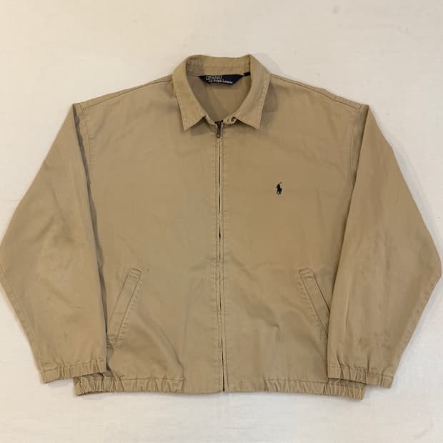 90s 폴로 랄프로렌 바라쿠타 스윙탑 봄버자켓 베이지
