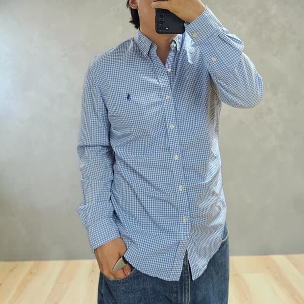 폴로 랄프로렌 큐알 체크 셔츠 M0394