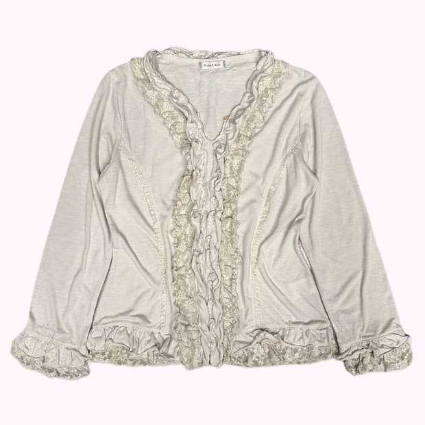 ROSA CHERI lace frill blouse