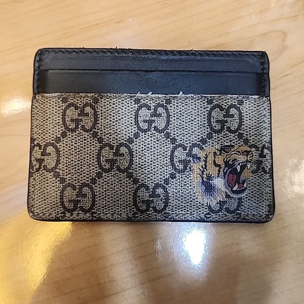 (정품) 구찌 GG 수프림 타이거 카드지갑