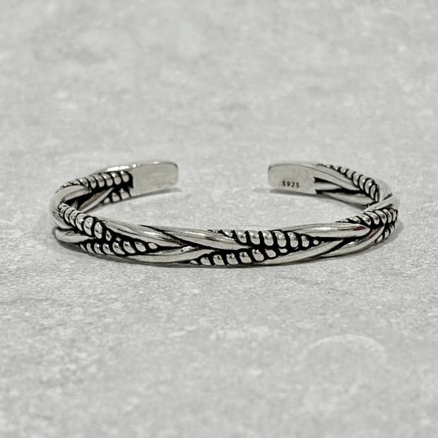 Oribell 스네이크 레이어드 925 스털링 실버 뱅글 팔찌