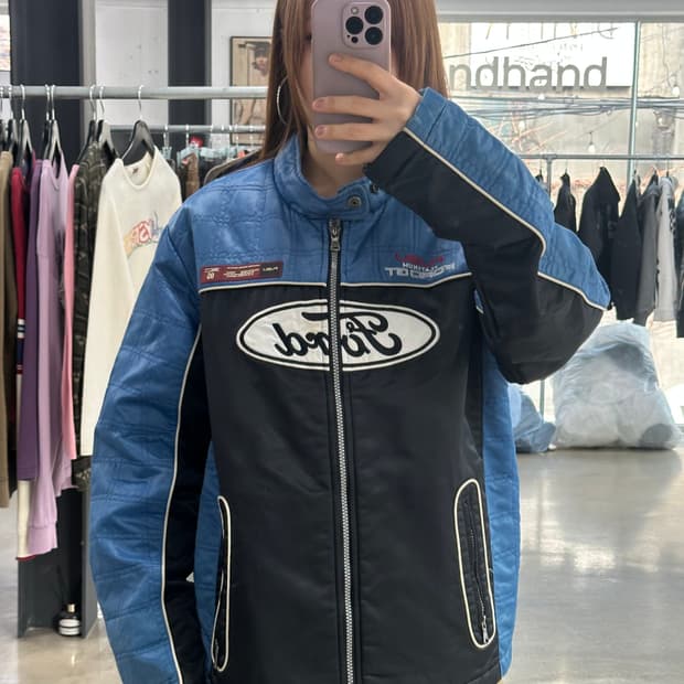 후부 플래티넘 포드 넥버클 레이싱 점퍼