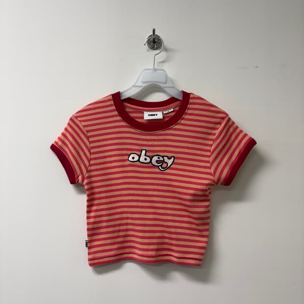 OBEY 스트라이프 크롭티