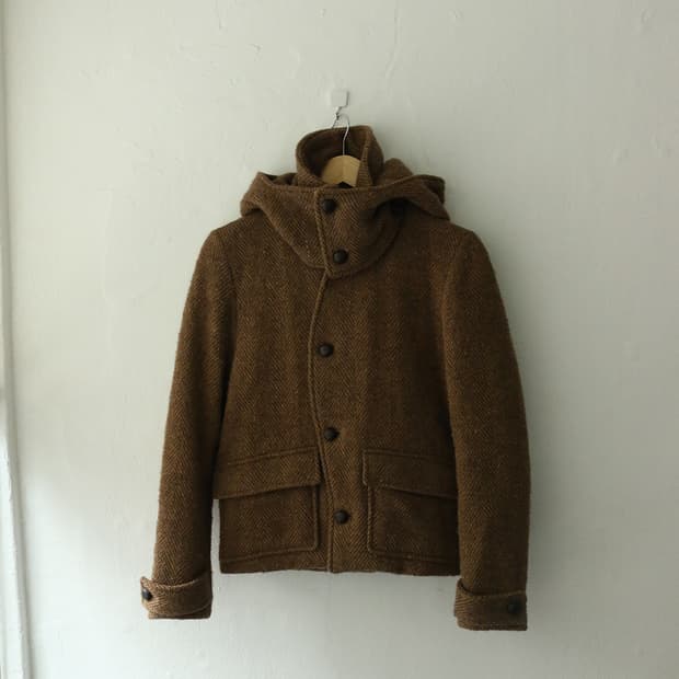 트로브 울 비대칭 피코트 자켓