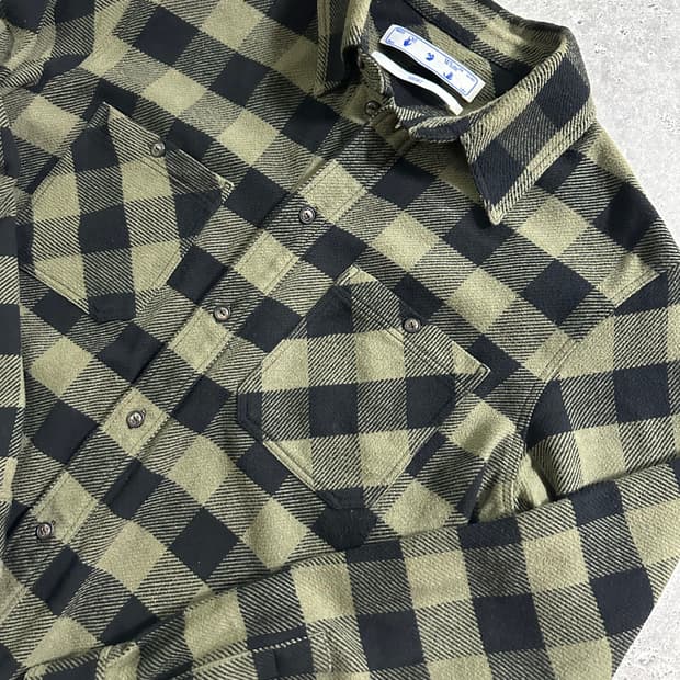 21FW OFF-WHITE 애로우 스티치 플란넬 셔츠