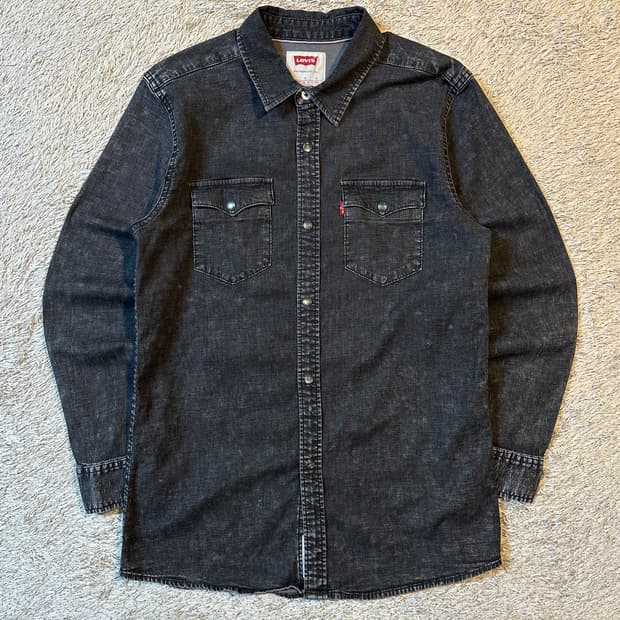 리바이스 LEVI'S 웨스턴 투포켓 데님 셔츠 흑청